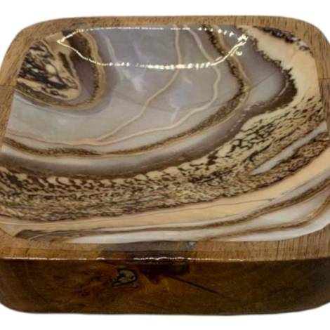 582018 - Etnico madera square tray 2232b marble desing 10x10x3.5