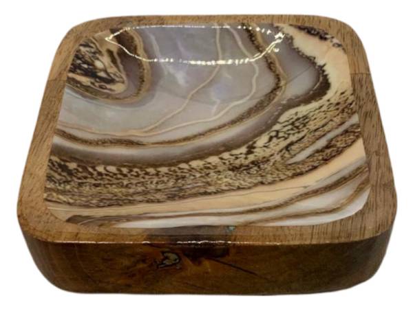 582018 - Etnico madera square tray 2232b marble desing 10x10x3.5