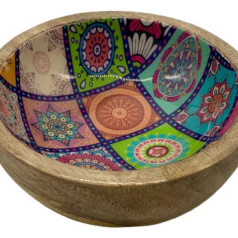582023 - Etnico madera nut bowl 3162c Multi desing 10x10x4