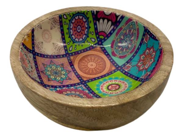 582023 - Etnico madera nut bowl 3162c Multi desing 10x10x4