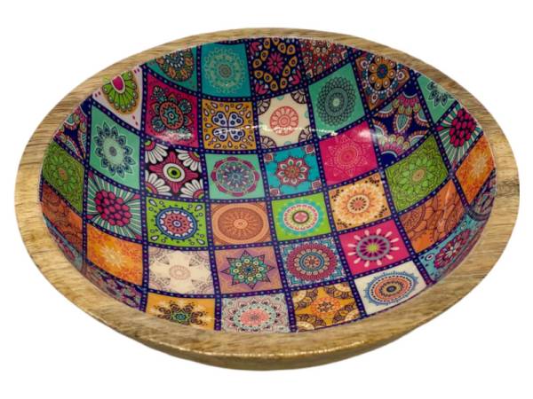 582027 - Etnico madera nut bowl 3155c Multi desing 20x20x7
