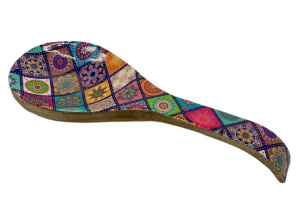 582031 - Etnico madera spoon rest 2110c Multi desing 37x9x4.5