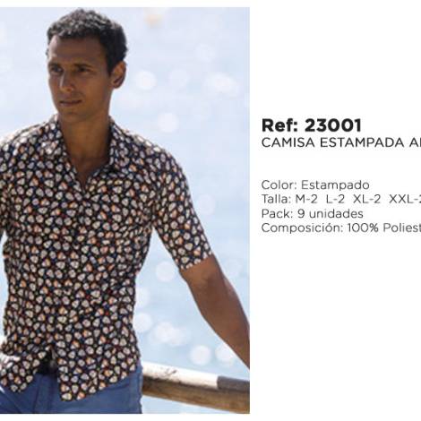 590001 - Camisa estampada Aloha 23001-C poliester (pack 9)