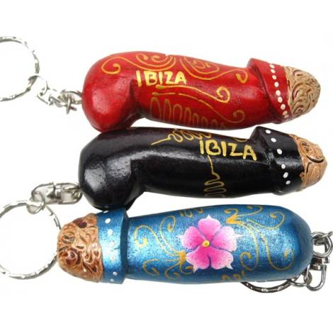 7331321 - Etnico llavero pene 8cm pintado ibiza goldpenis