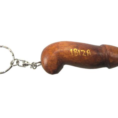 7331443 - Etnico llavero pene madera 8 cm ibiza