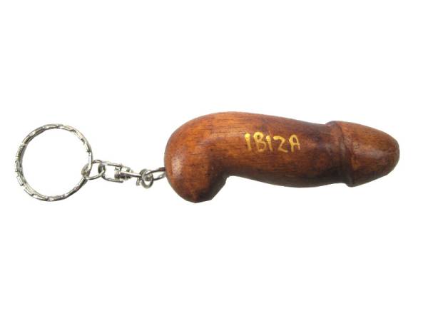 7331443 - Etnico llavero pene madera 8 cm ibiza