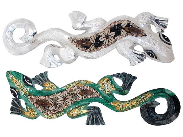 7332550 - Etnico gecko shells madera gal 33cm