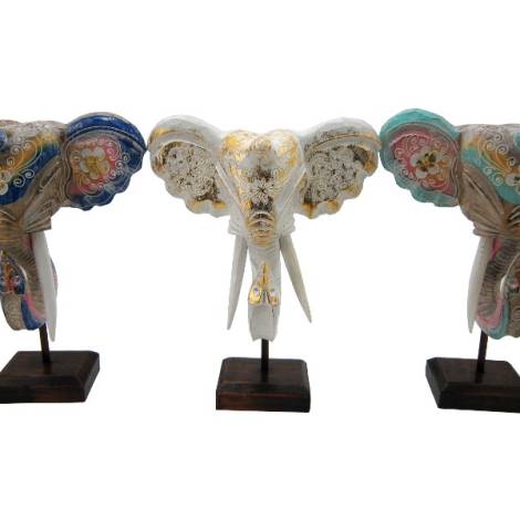 7332738 - Etnico Elefante peana madera 25cm ga5