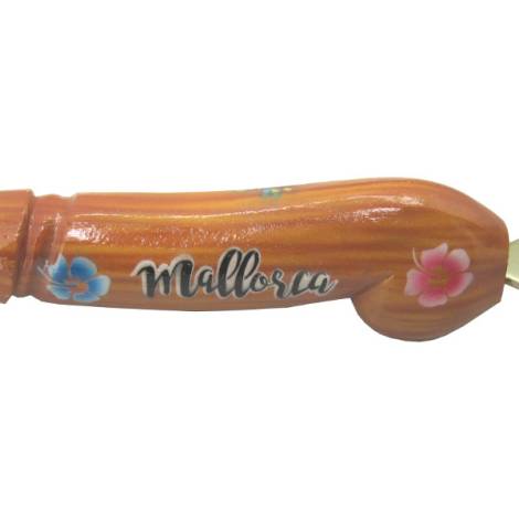 7332963 - Etnico pene madera 25cm n6 mallorca pintado flores