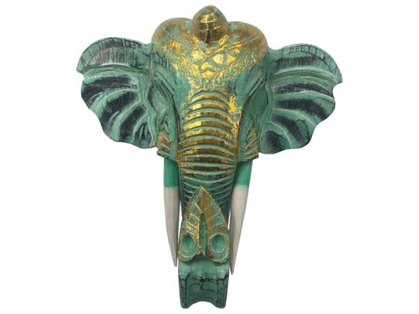 7333184 - Etnico elephant head 40 cm green turquis
