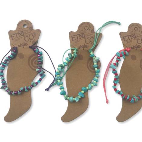 7333222 - Etnico anklet nat cuentas turquesa 8