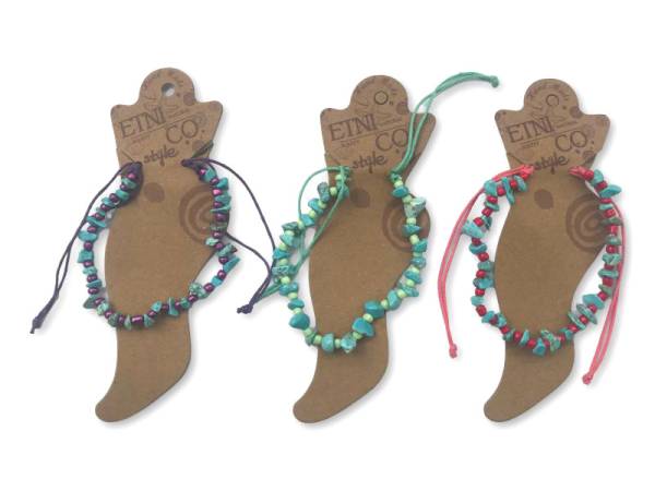 7333222 - Etnico anklet nat cuentas turquesa 8