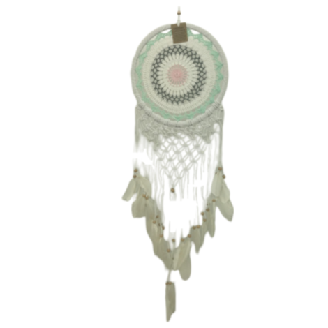 7333246 - Etnico atrapasueño macrame 27 cm rosa-verde