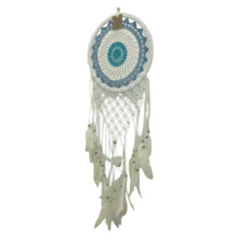 7333249 - Etnico atrapasueño macrame 27 cm turquesa-azul
