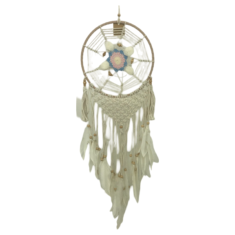 7333263 - Etnico atrapasueño macrame pong pong 27 azul
