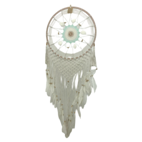 7333267 - Etnico atrapasueño macrame pong pong 42 cm verde