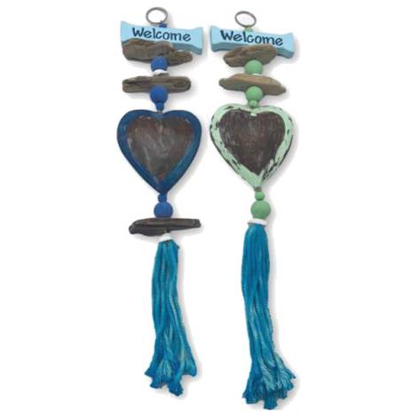 7333299 - Etnico handing midle top welcome corazon turkis 10x40 cm 3 colors