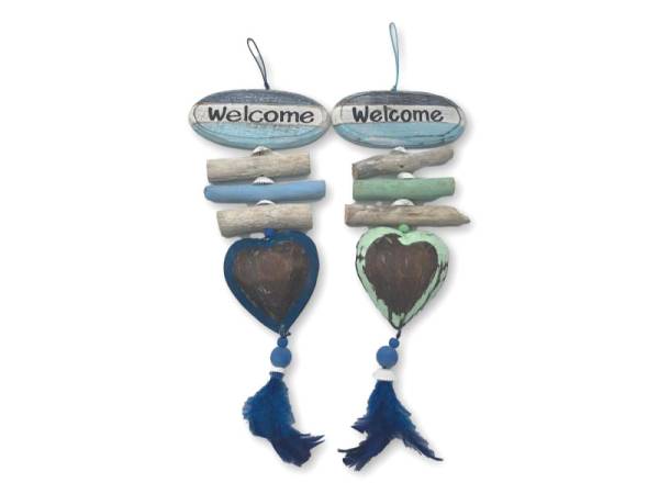 7333302 - Etnico handing top oval welcome corazon 15x30 cm