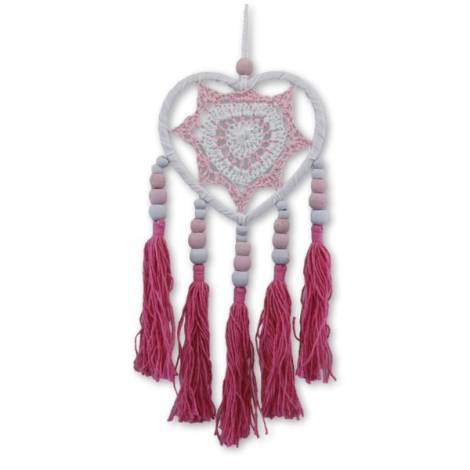 7333802 - Etnico atrapasueño 9 cm heart color 2 pink