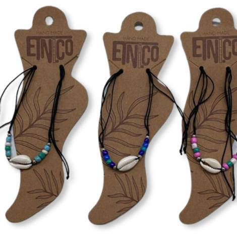 7333960 - Etnico anklet nat concha cuentas turquesa