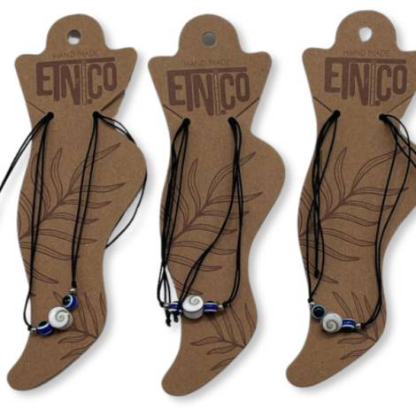 7333962 - Etnico anklet nat caracola cuenta azul