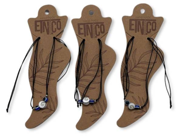 7333962 - Etnico anklet nat caracola cuenta azul