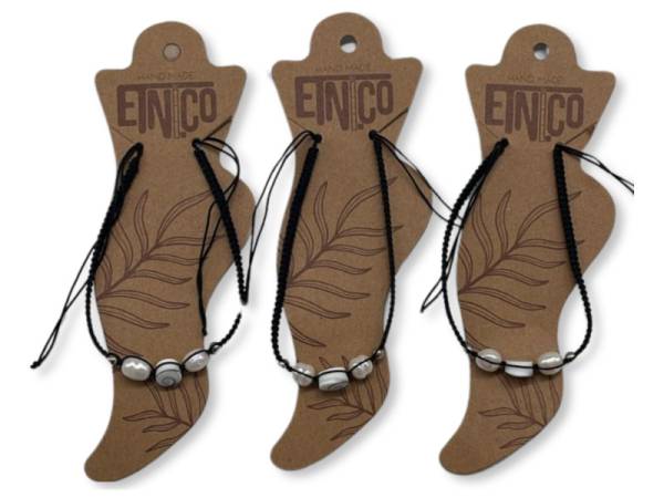 7333963 - Etnico anklet nat caracola perla cordon ancho