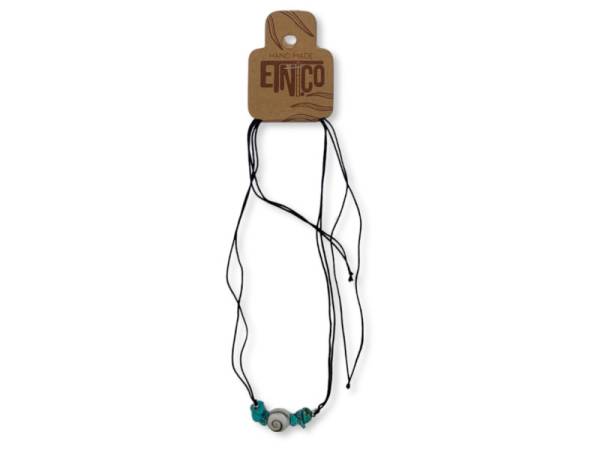 7333998 - Etnico necklace nat caracolas piedra turquesa