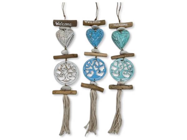 7334011 - Etnico Movil madera FOR arbol corazon 50cm welcome