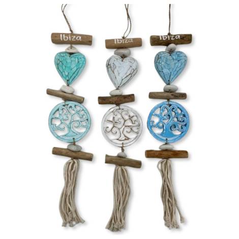 7334014 - Etnico Movil madera FOR arbol corazon 50cm ibiza
