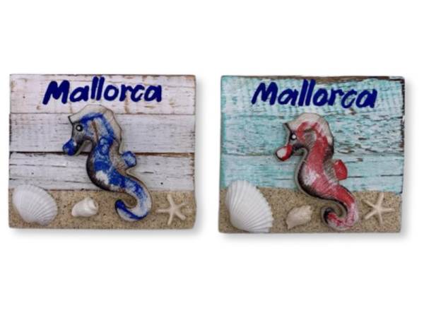 7334113 - Etnico iman caballito de mar madera mallorca