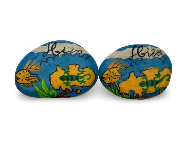 7334375 - Etnico iman piedra pez lagarto ibiza