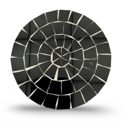 7334681 - Etnico posavasos cristal redondo negro