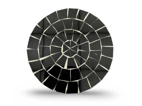 7334681 - Etnico posavasos cristal redondo negro