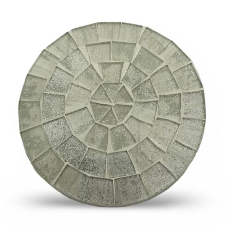7334685 - Etnico posavasos cristal redondo blanco