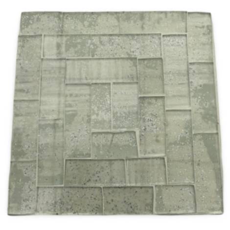 7334688 - Etnico posavasos cristal cuadrado blanco