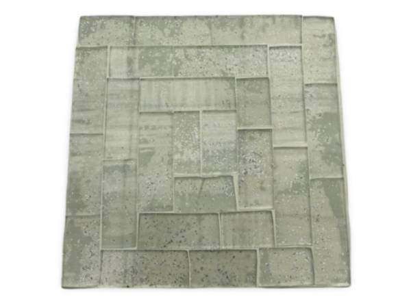 7334688 - Etnico posavasos cristal cuadrado blanco