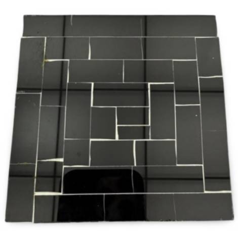 7334690 - Etnico posavasos cristal cuadrado negro
