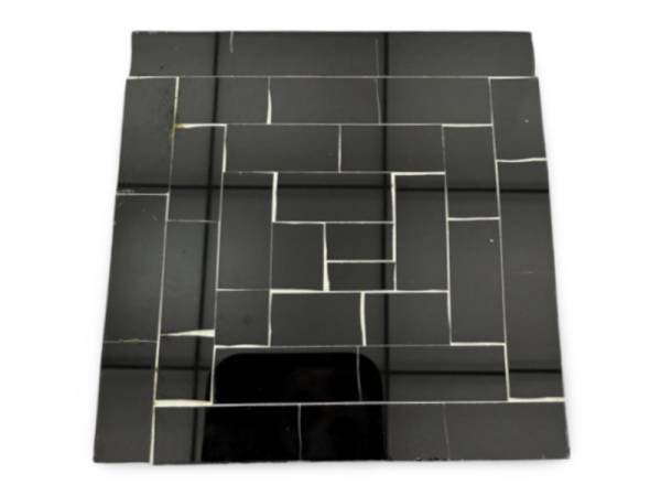 7334690 - Etnico posavasos cristal cuadrado negro