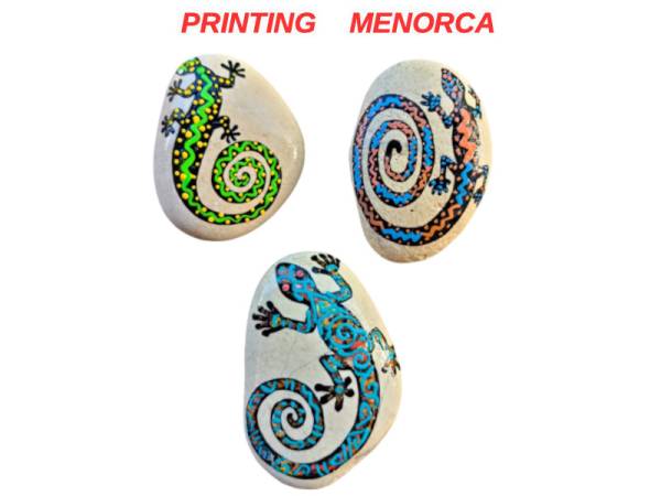 7334717 - Etnico iman piedra lagarto colores menorca