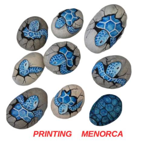 7334718 - Etnico iman piedra tortugas azul menorca