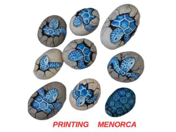 7334718 - Etnico iman piedra tortugas azul menorca