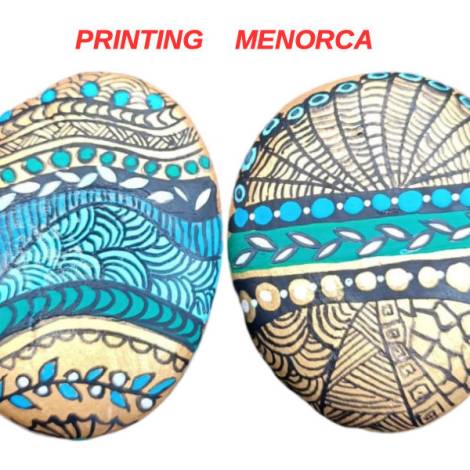 7334720 - Etnico iman piedras hojas azules Menorca