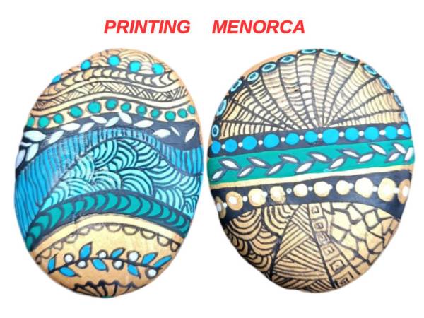7334720 - Etnico iman piedras hojas azules Menorca