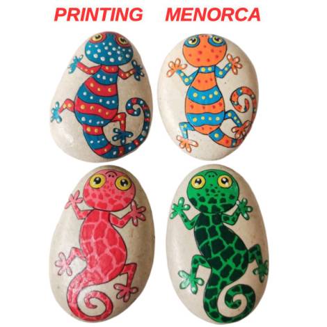 7334722 - Etnico iman piedras lagarto puntos colores Menorca
