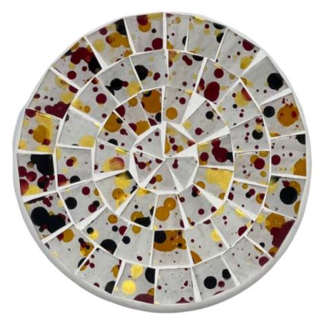 7334779 - Etnico posavasos cerámica cristal 10cm redondo puntos