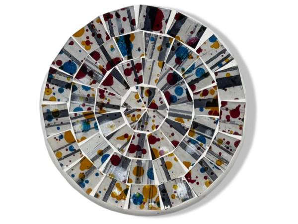 7334781 - Etnico posavasos cerámica cristal 10cm redondo manchas
