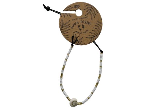 7334854 - Etnico pulsera tobillera concha color 6