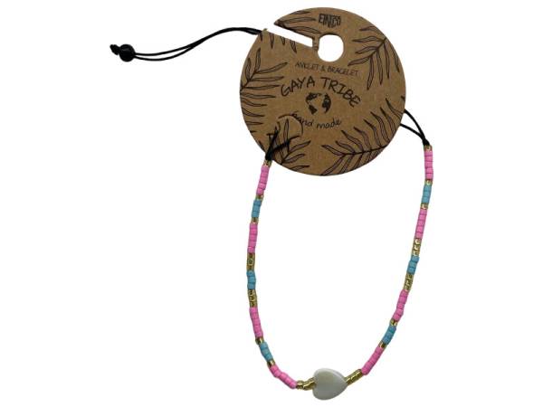 7334872 - Etnico pulsera tobillera corazón color 12
