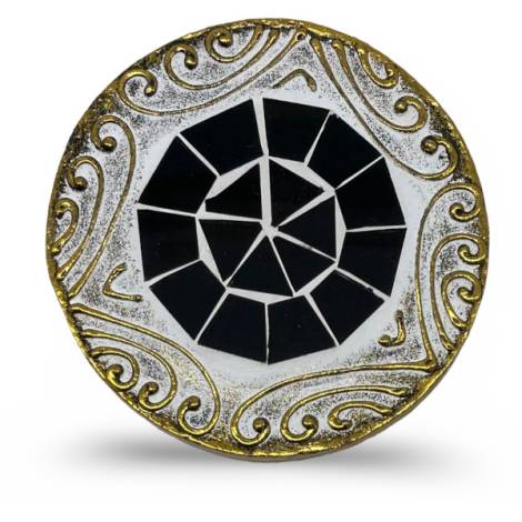 7334894 - Etnico posavaso redondo relieve cristal 2 negro